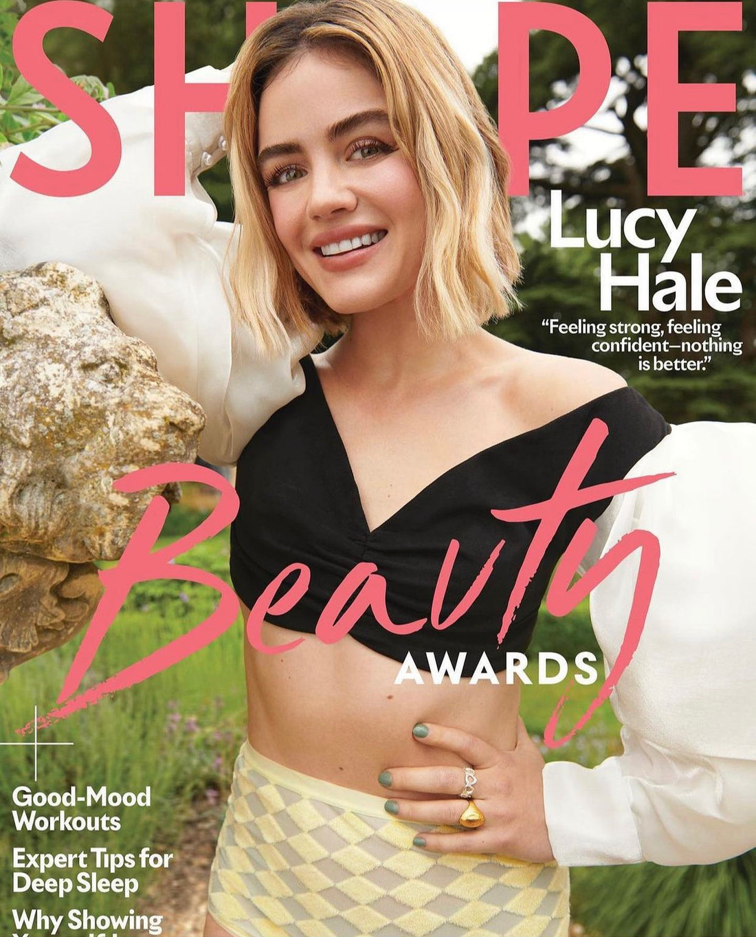 Actress Lucy Hale wears April & Alex